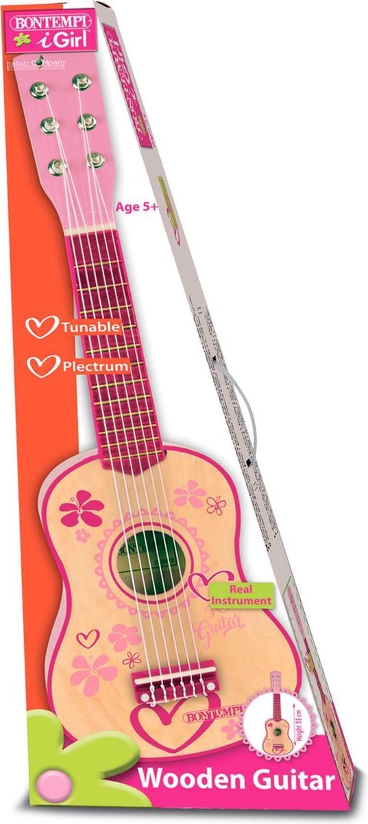 Houten gitaar roze