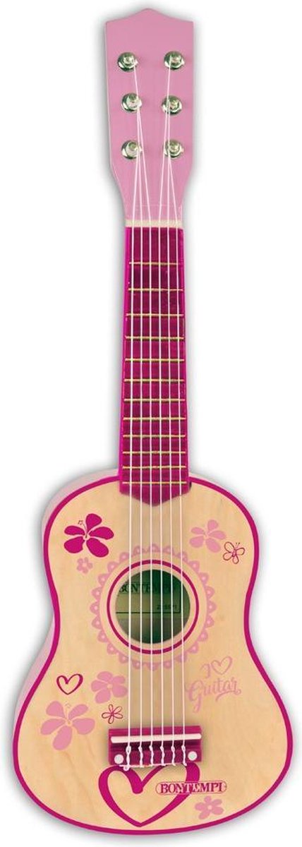 Houten gitaar roze